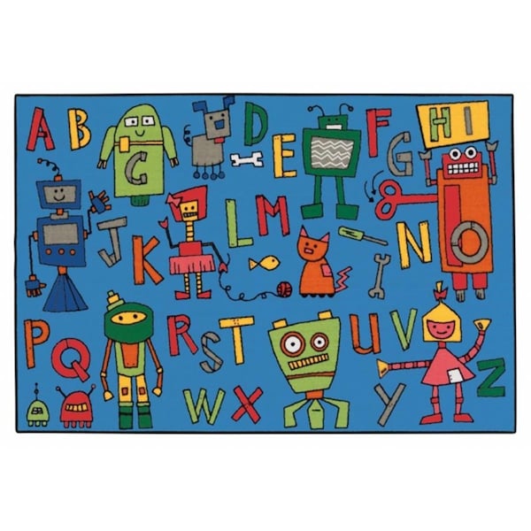 Carpets For Kids Carpets for Kids 36.79 Reading Robots  3 ft. x 4.5 ft. - 36.79