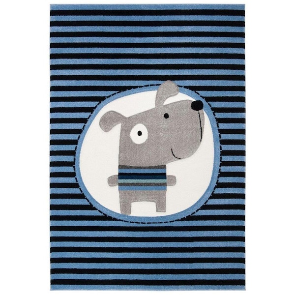Safavieh 2 x 8 ft. Carousel Kids Youth Runner Power Loomed Rug Navy & Ivory - CRK126N-28