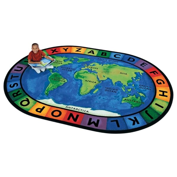 Carpets For Kids Carpets For Kids 4108 Circletime A Round The World 8.25 ft. x 11.67 ft. Oval Carpet - 4108