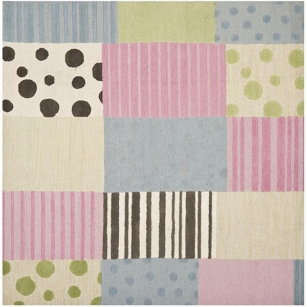 Safavieh 8 x 10 ft. Large Rectangle Novelty Kids Blue and Pink Hand Tufted Rug - SFK322A-8