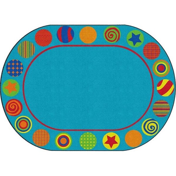 Flagship Carpets Flagship Carpets FE298-33A 6 ft. x 8 ft. 4 Patterned Circles Rug - Oval - FE298-33A