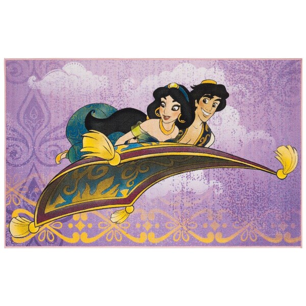 Safavieh 3 ft. 3 in. x 5 ft. 3 in. Disney Rectangle Power Loomed RugPurple & Gold - DSN539V-3