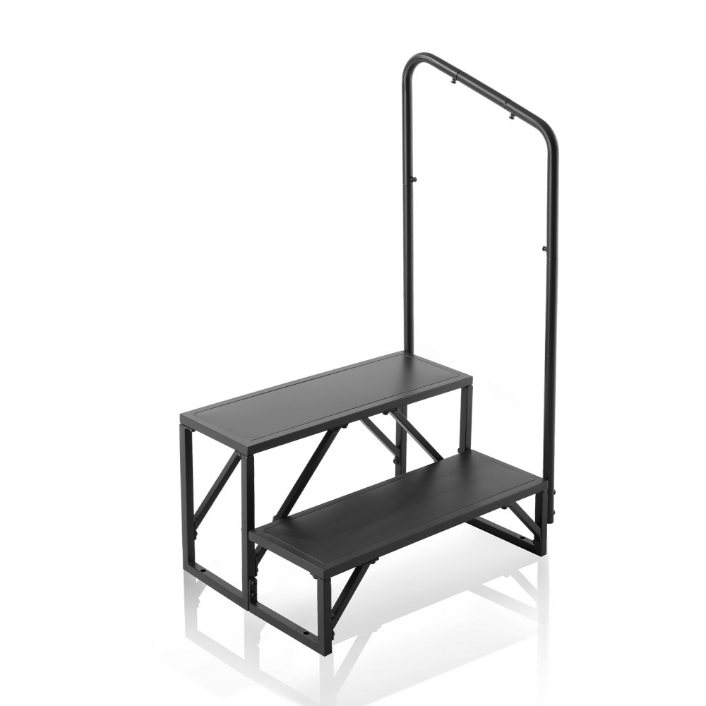 VEVOR RV Steps, 2-Step RV Stairs, 440 LBS Load Capacity, Thickened Carbon Steel, With Handrail, Non-Slip Steps for Safe Entry and Exit, Suit for RV, Trailer, Camper Steps - FCBTGDKGDKHJ7940CV0