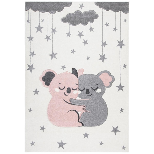 Safavieh 5 ft.-3 in. x 7 ft.-6 in. Carousel Kids & Youth Rectangle Rug, Ivory & Pink - CRK195A-5