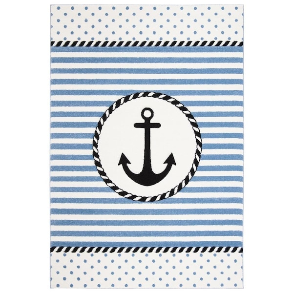 Safavieh 2 x 3 ft. Carousel Kids & Youth Rectangle Rug, Ivory & Navy - CRK124A-2
