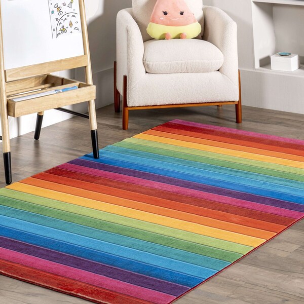 Nuloom Henriette Rainbow Machine Washable Kids Area Rug 5ft x 7ft 6in - HJCL05A-5076
