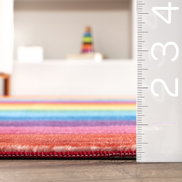Nuloom Henriette Rainbow Machine Washable Kids Area Rug 5ft x 7ft 6in - HJCL05A-5076