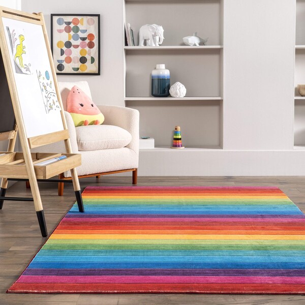 Nuloom Henriette Rainbow Machine Washable Kids Area Rug 5ft x 7ft 6in - HJCL05A-5076