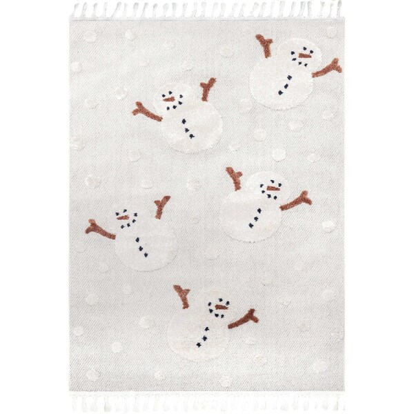 Nuloom Kilah Snowmen High-Low Kids Tasseled Area Rug 7ft 10in x 10ft 10in - KKLR36A-71001010