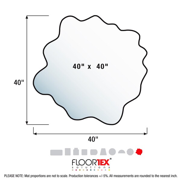 Floortex Floortex Red Multi-Purpose Mat for Carpets - 40" x 40" - FC114040PRV