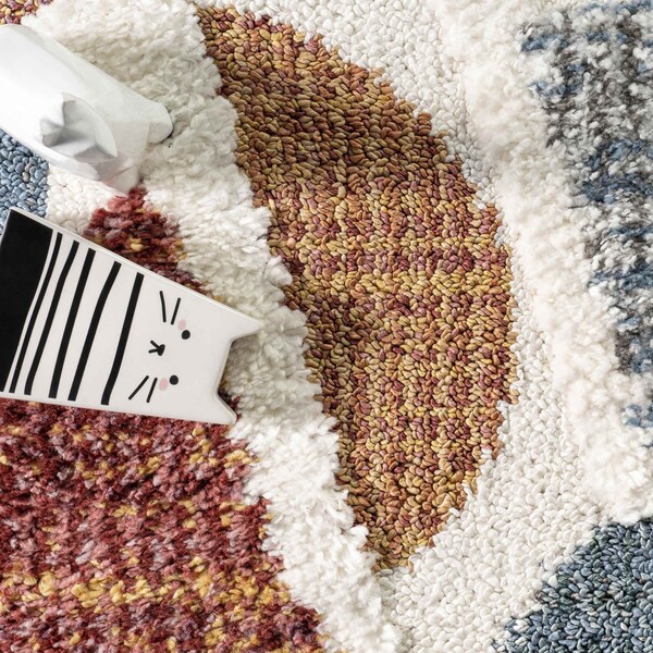 Nuloom Chaya Abstract High/Low Kids Tassel Area Rug 5ft 3in x 7ft 6in - OZOT12A-508