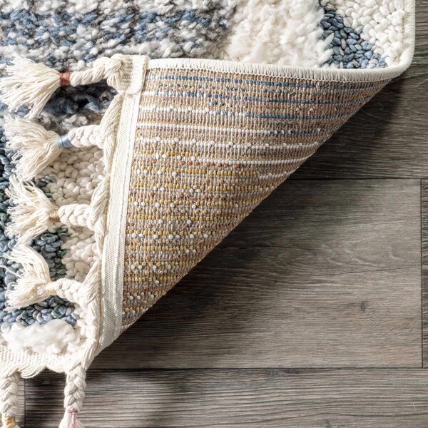Nuloom Chaya Abstract High/Low Kids Tassel Area Rug 5ft 3in x 7ft 6in - OZOT12A-508