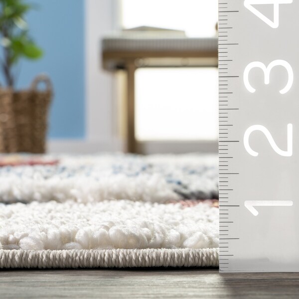 Nuloom Chaya Abstract High/Low Kids Tassel Area Rug 5ft 3in x 7ft 6in - OZOT12A-508