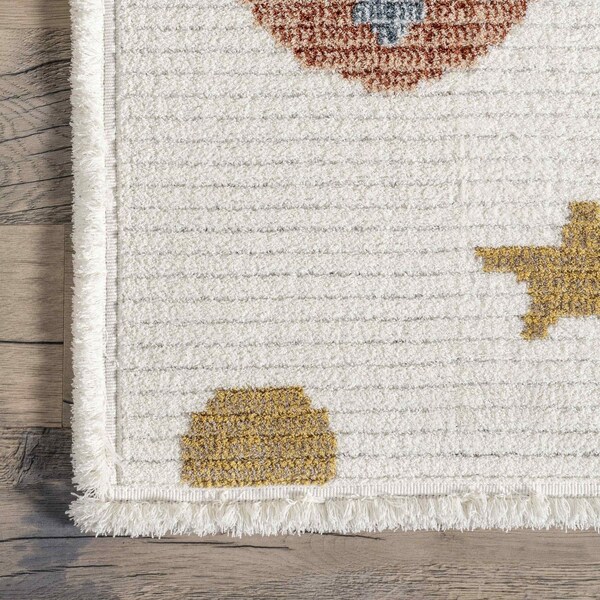 Nuloom Caree Astronaut Kids Fringe Area Rug 4ft x 6ft - KKPL05A-406