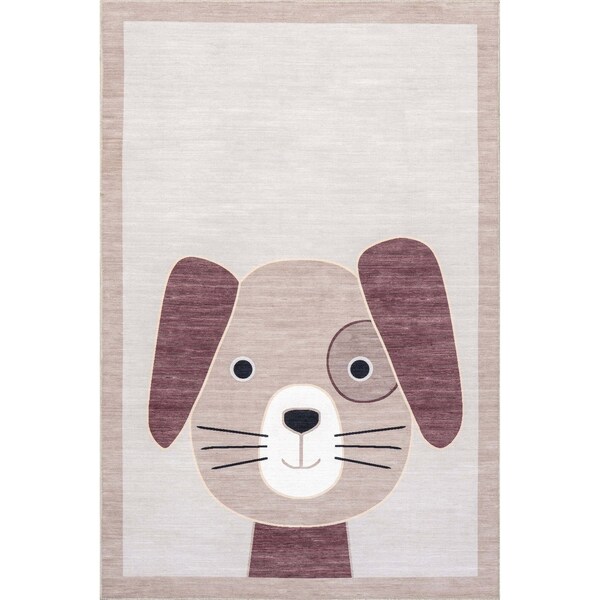 Nuloom Rizzo Puppy Kids Machine Washable Area Rug 4ft x 6ft - KFFX09A-406