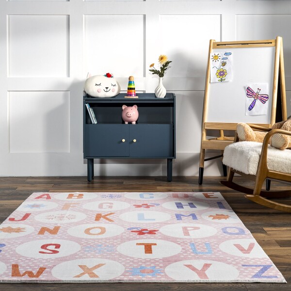 Nuloom Essi Alphabet Machine Washable Kids Area Rug 4ft x 6ft - HJCL09A-406