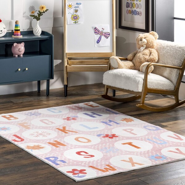 Nuloom Essi Alphabet Machine Washable Kids Area Rug 4ft x 6ft - HJCL09A-406