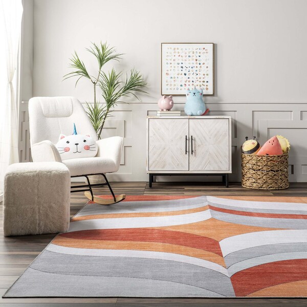 Nuloom Ilana Retro Machine Washable Kids Area Rug 7ft 3in x 9ft - KFFX08A-709