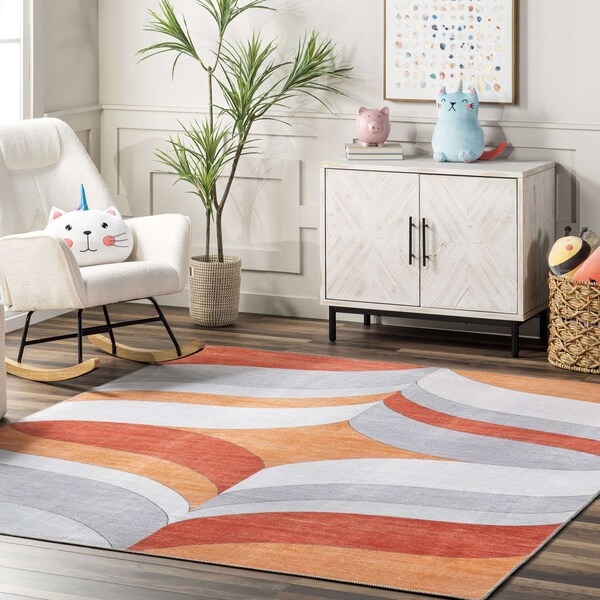 Nuloom Ilana Retro Machine Washable Kids Area Rug 7ft 3in x 9ft - KFFX08A-709
