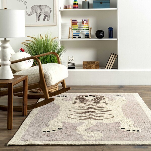 Nuloom Naima Tiger Machine Washable Kids Area Rug 4ft x 6ft - SVDC09A-406