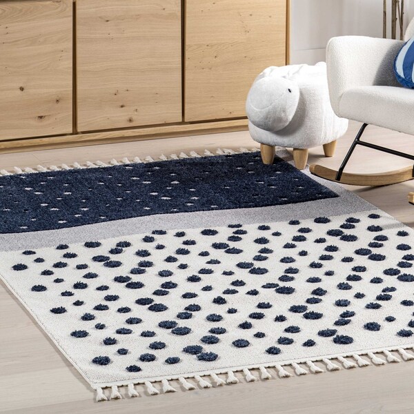 Nuloom Alena Starry Night High-Low Kids Tasseled Area Rug 3ft x 5ft - KKLR35A-305