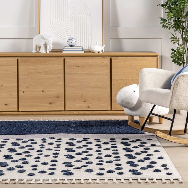 Nuloom Alena Starry Night High-Low Kids Tasseled Area Rug 3ft x 5ft - KKLR35A-305