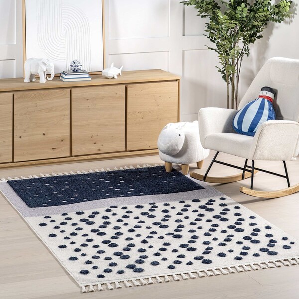 Nuloom Alena Starry Night High-Low Kids Tasseled Area Rug 3ft x 5ft - KKLR35A-305
