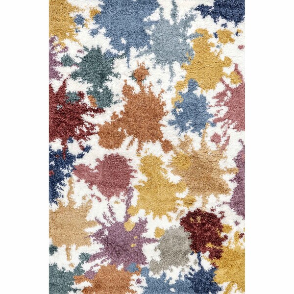 Nuloom Queenie Colorful Splatter Kids Shag Area Rug 8ft x 10ft - OZCD07A-8010