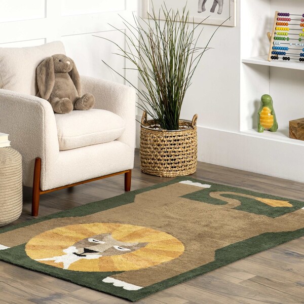 Nuloom Tamira Colorful Lion Machine Washable Kids Area Rug 3ft x 5ft - SVDC06A-305