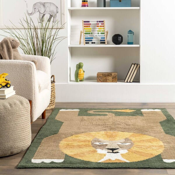 Nuloom Tamira Colorful Lion Machine Washable Kids Area Rug 3ft x 5ft - SVDC06A-305