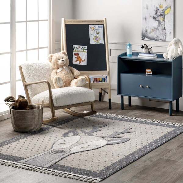 Nuloom lanor Deer Kids Tasseled Area Rug 5ft 3in x 7ft 7in - KKLR32A-53077