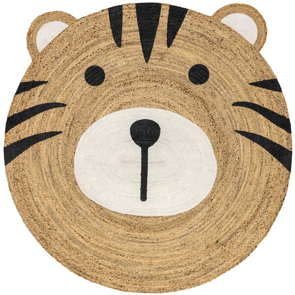 Nuloom Zaylee Tiger Handwoven Kids Jute Area Rug 4ft - WDMR03A-R404