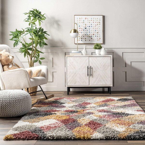 Nuloom Dabney Abstract Kids Shag Area Rug 5ft x 7ft 6in - OZCD04A-508