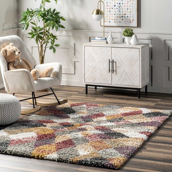 Nuloom Dabney Abstract Kids Shag Area Rug 5ft x 7ft 6in - OZCD04A-508