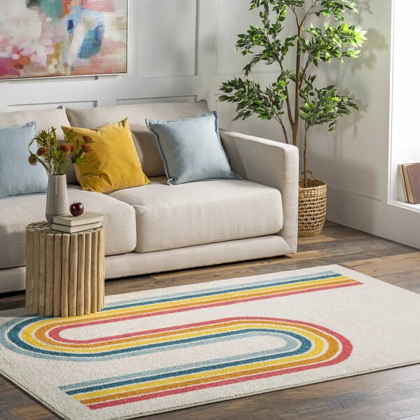 Nuloom Rainbow Swirl Kids Area Rug 5ft x 8ft - ECCR35A-508