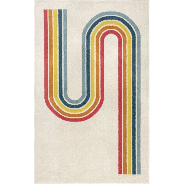 Nuloom Rainbow Swirl Kids Area Rug 5ft x 8ft - ECCR35A-508