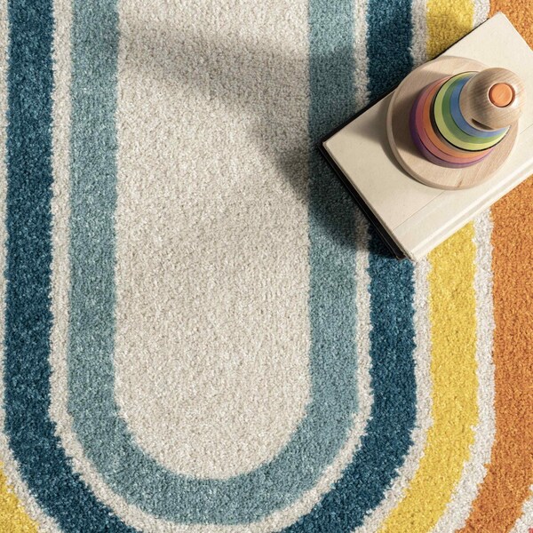 Nuloom Rainbow Swirl Kids Area Rug 5ft x 8ft - ECCR35A-508