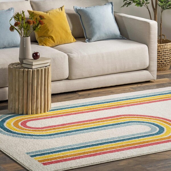 Nuloom Rainbow Swirl Kids Area Rug 5ft x 8ft - ECCR35A-508
