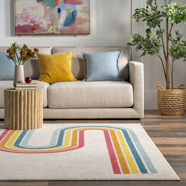 Nuloom Rainbow Swirl Kids Area Rug 5ft x 8ft - ECCR35A-508