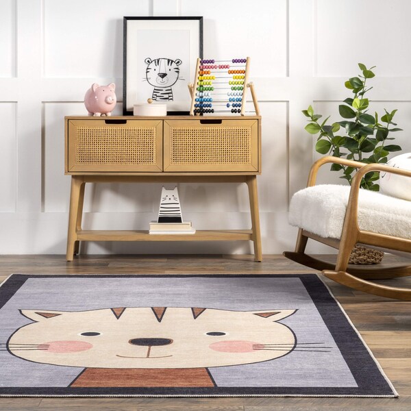 Nuloom Samantha Kitten Kids Machine Washable Area Rug 4ft x 6ft - KFFX10A-406
