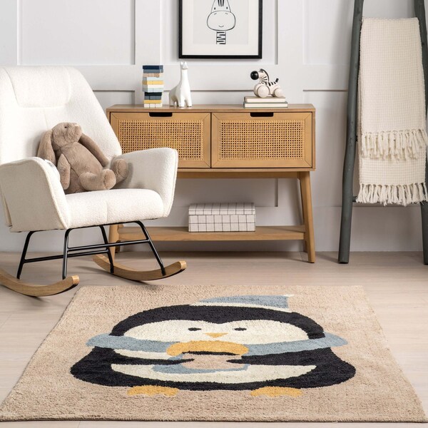 Nuloom Mosby Penguin Machine Washable Kids Area Rug 4ft x 6ft - SVDC15A-406