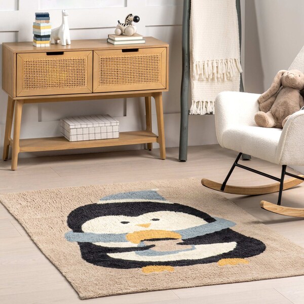 Nuloom Mosby Penguin Machine Washable Kids Area Rug 4ft x 6ft - SVDC15A-406