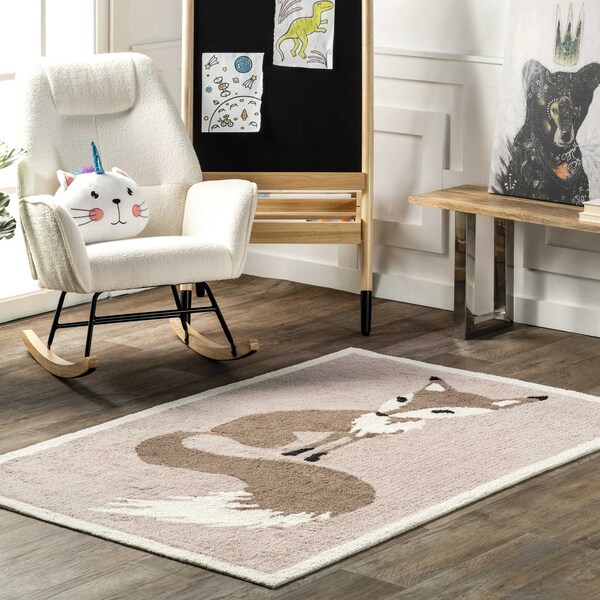 Nuloom Nola Fox Machine Washable Kids Area Rug 4ft x 6ft - SVDC08A-406