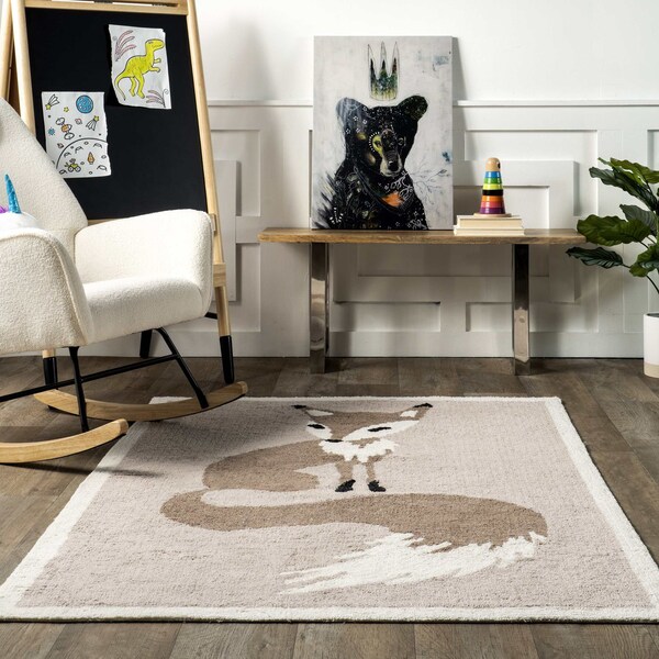 Nuloom Nola Fox Machine Washable Kids Area Rug 4ft x 6ft - SVDC08A-406