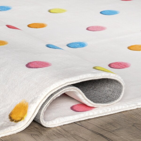 Nuloom Ilse Colorful Dots Machine Washable Kids Area Rug 3ft x 5ft - HJCL02A-305