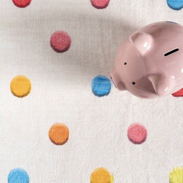 Nuloom Ilse Colorful Dots Machine Washable Kids Area Rug 3ft x 5ft - HJCL02A-305