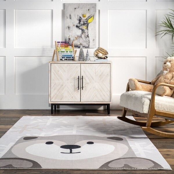 Nuloom Indigo Otter Kids Machine Washable Area Rug 5ft x 7ft 6in - HJCL08A-5076