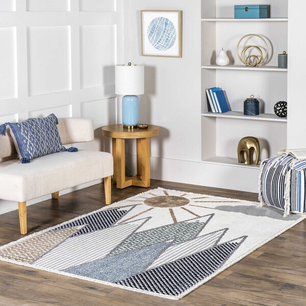 Nuloom Elsha Rocky Mountains Kids Fringe Area Rug 5ft x 7ft 6in - KKPL04A-508