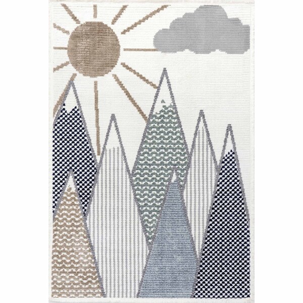 Nuloom Elsha Rocky Mountains Kids Fringe Area Rug 5ft x 7ft 6in - KKPL04A-508