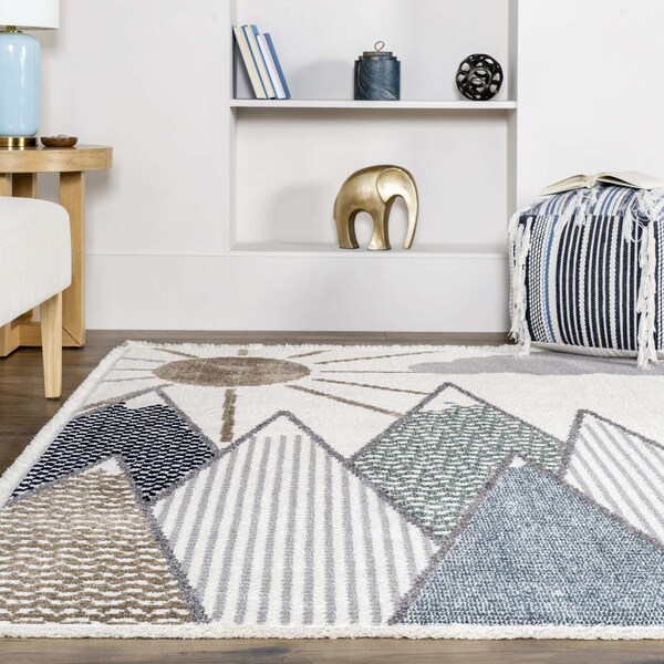 Nuloom Elsha Rocky Mountains Kids Fringe Area Rug 5ft x 7ft 6in - KKPL04A-508